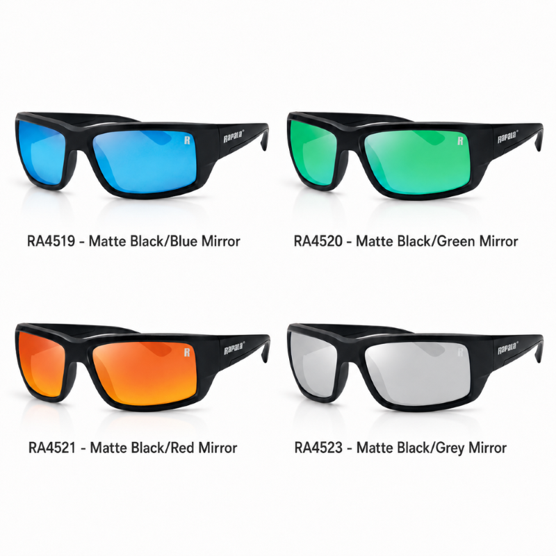 Rapala Sonnenbrille Amberjack Matte Black Mirror (verschiedene Farben)